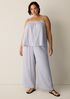 Striped Organic Cotton Gauze Wide-Leg Pant
