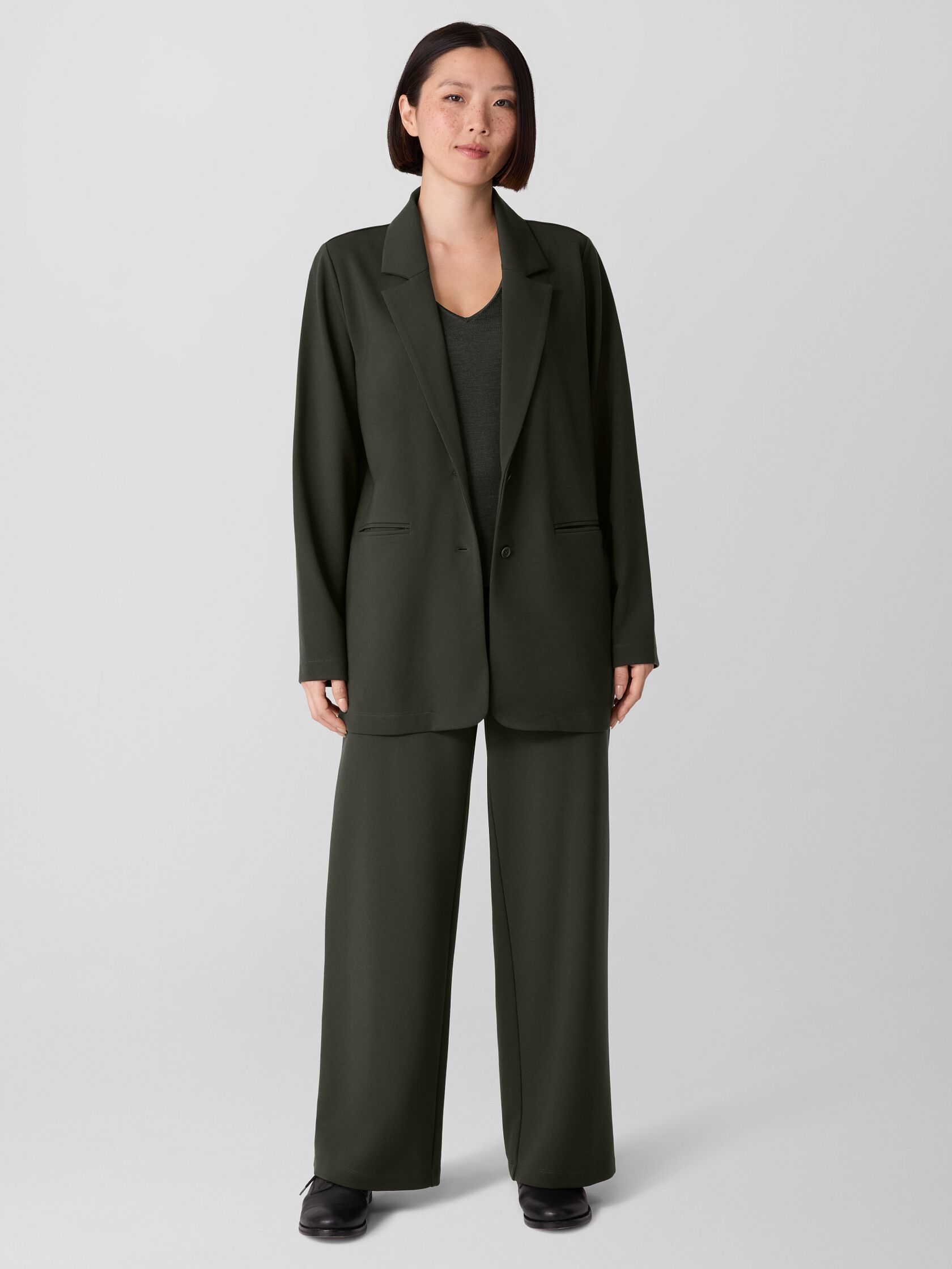 Washable Flex Ponte Long Blazer