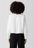 Washed Organic Cotton Poplin Band Collar Short Shirt