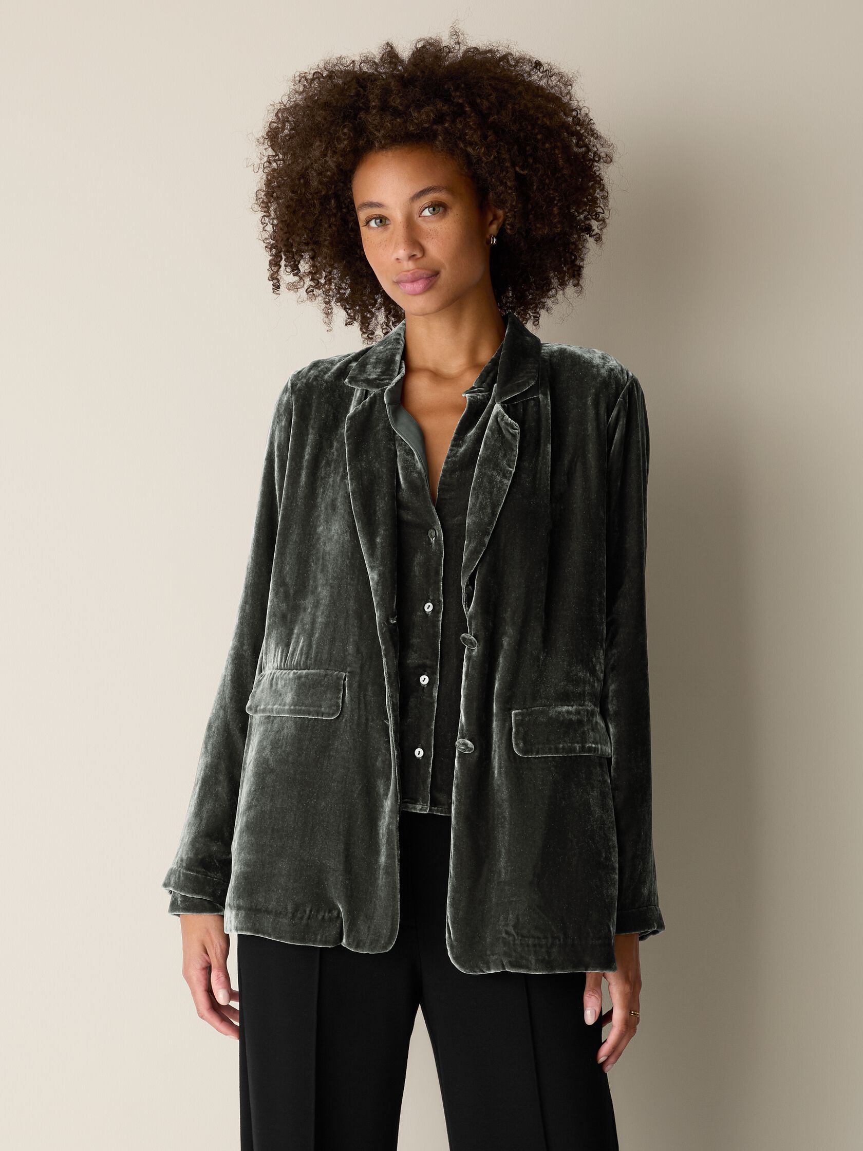 Velvet Long Blazer