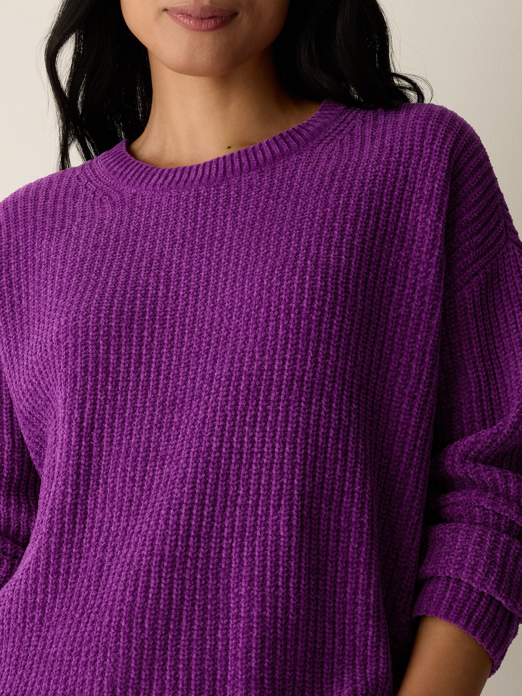 Organic Cotton Chenille Crew Neck Top