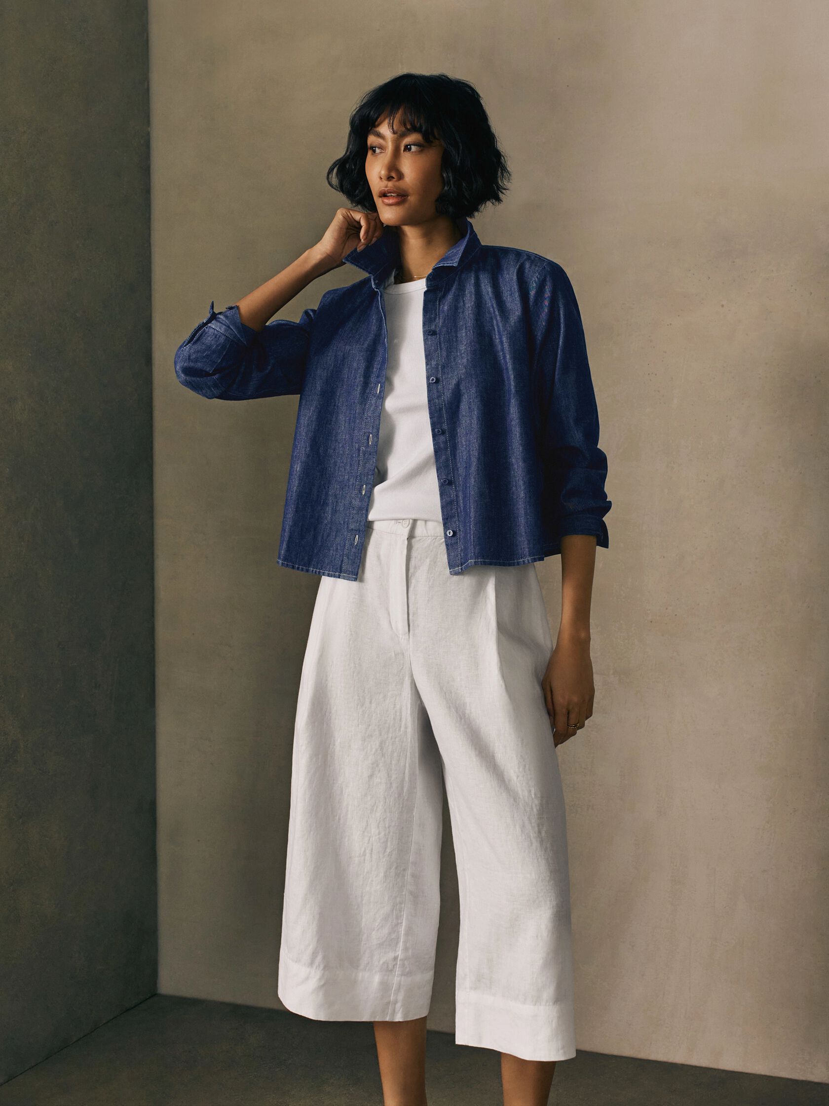 Lightweight Organic Cotton Denim Classic Collar Shirt