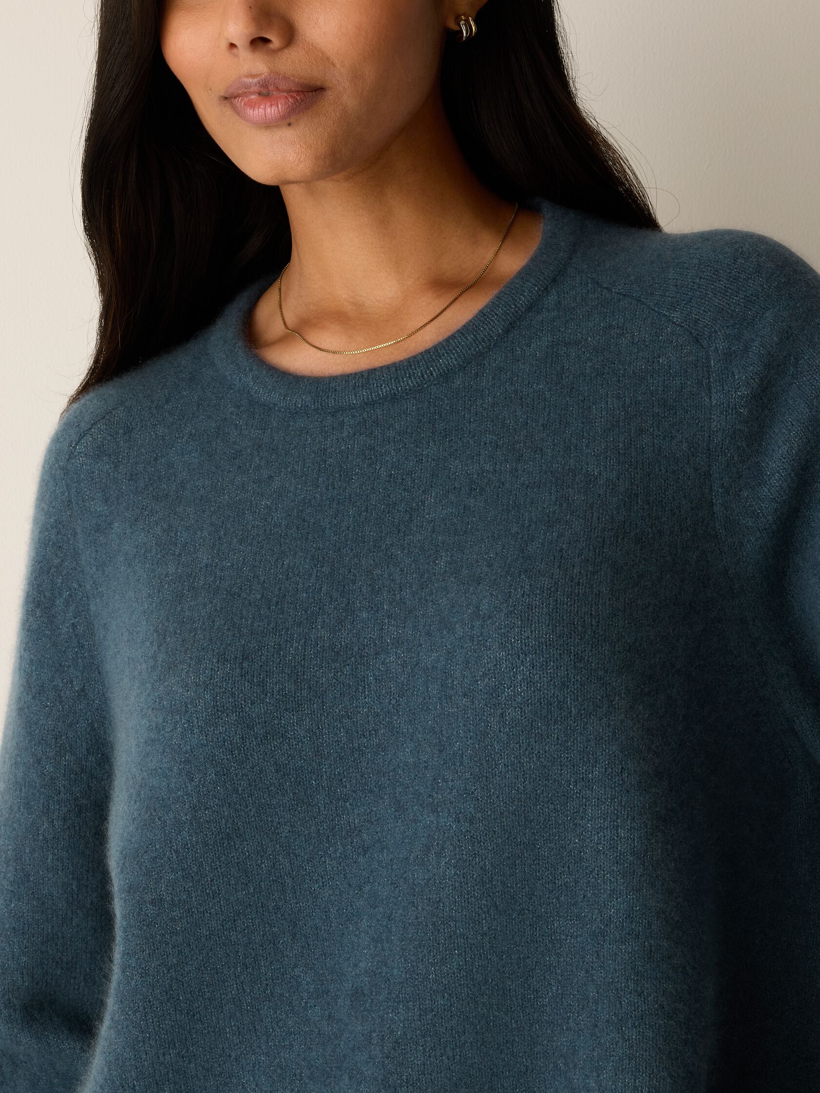 Cashmere Silk Boucle Bliss Crew Neck Top