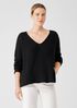 Peruvian Organic Cotton Crimp V-Neck Top