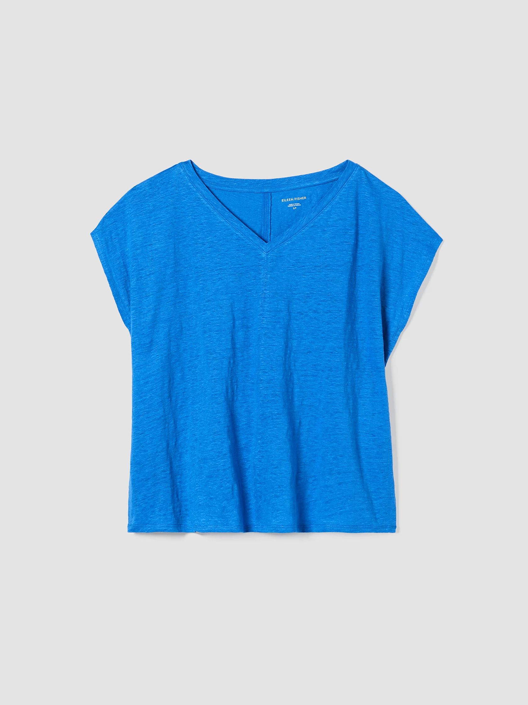 Organic Linen Jersey V-Neck Tee