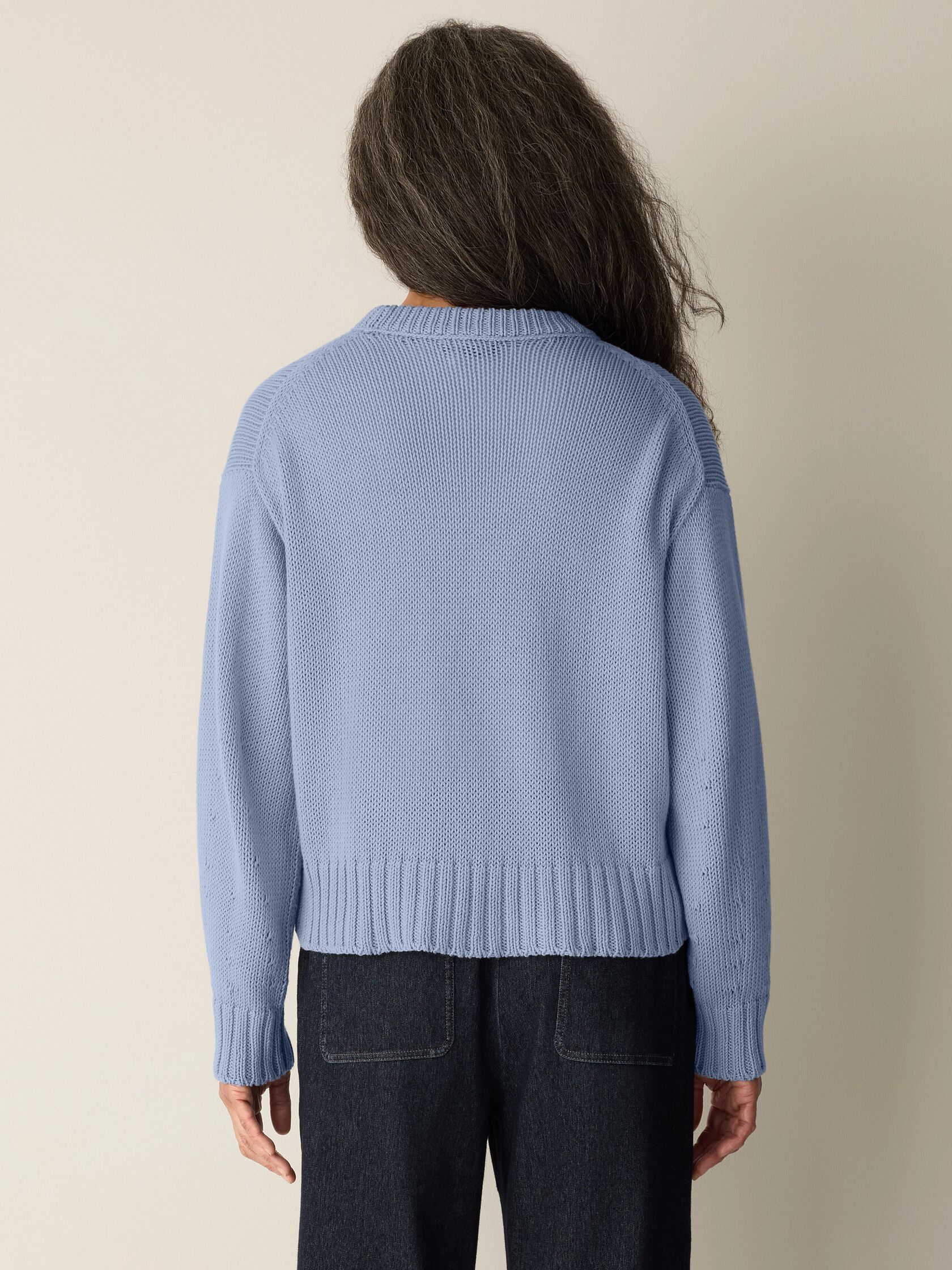 Peruvian Organic Cotton Cord Jersey Crew Neck Top