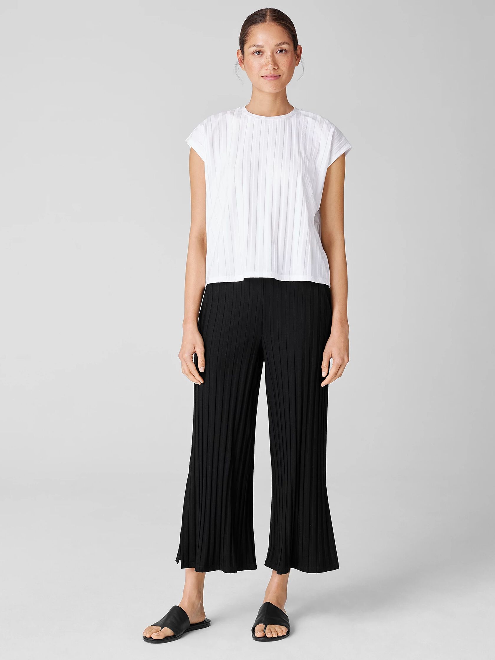 Wide Rib Stretch Square Top