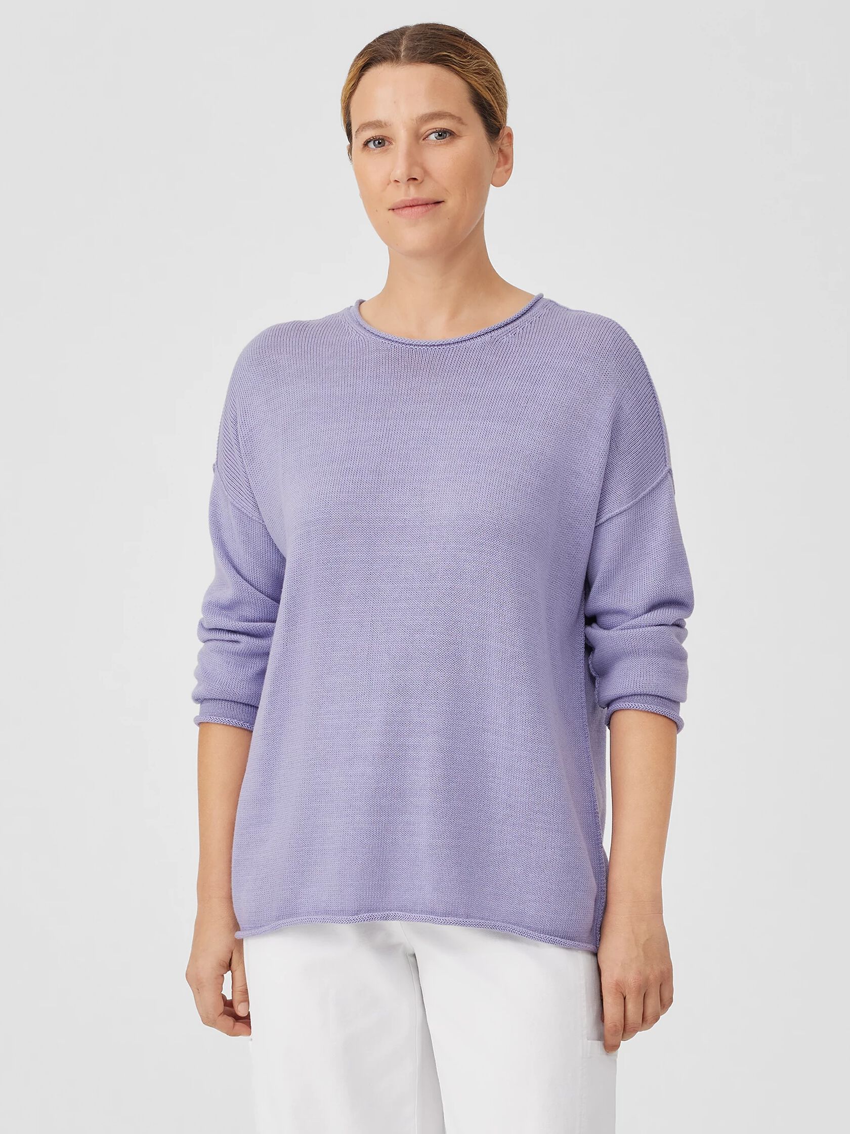 Peruvian Cotton Blend Crew Neck Top