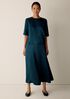 Textured Satin Half-Circle Skirt
