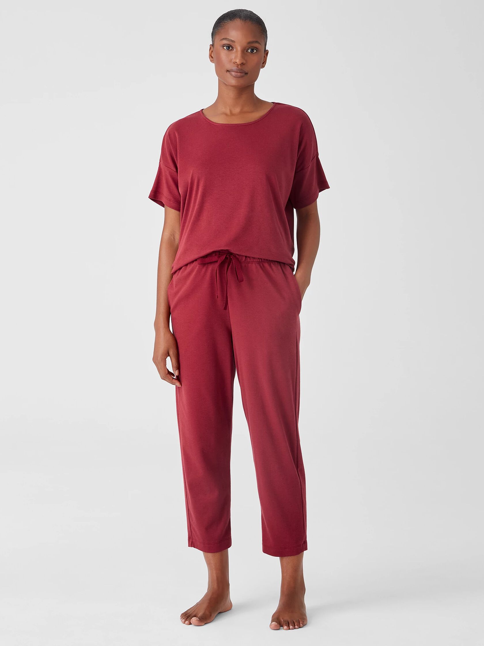 Cozy Organic Cotton Interlock Slouchy Pant