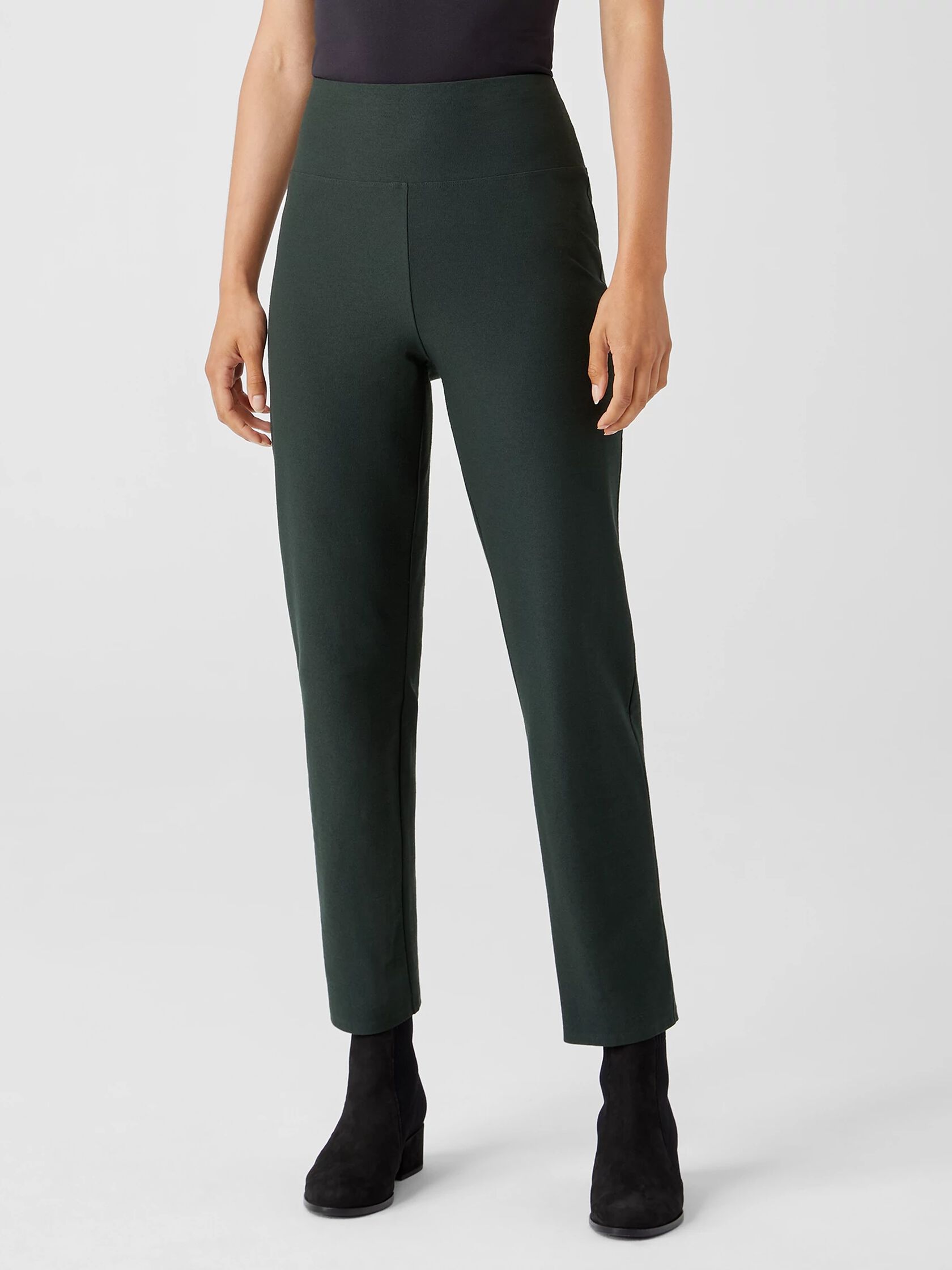 Washable Stretch Crepe High-Waisted Pant