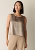 Textured Satin Ballet Neck Tank