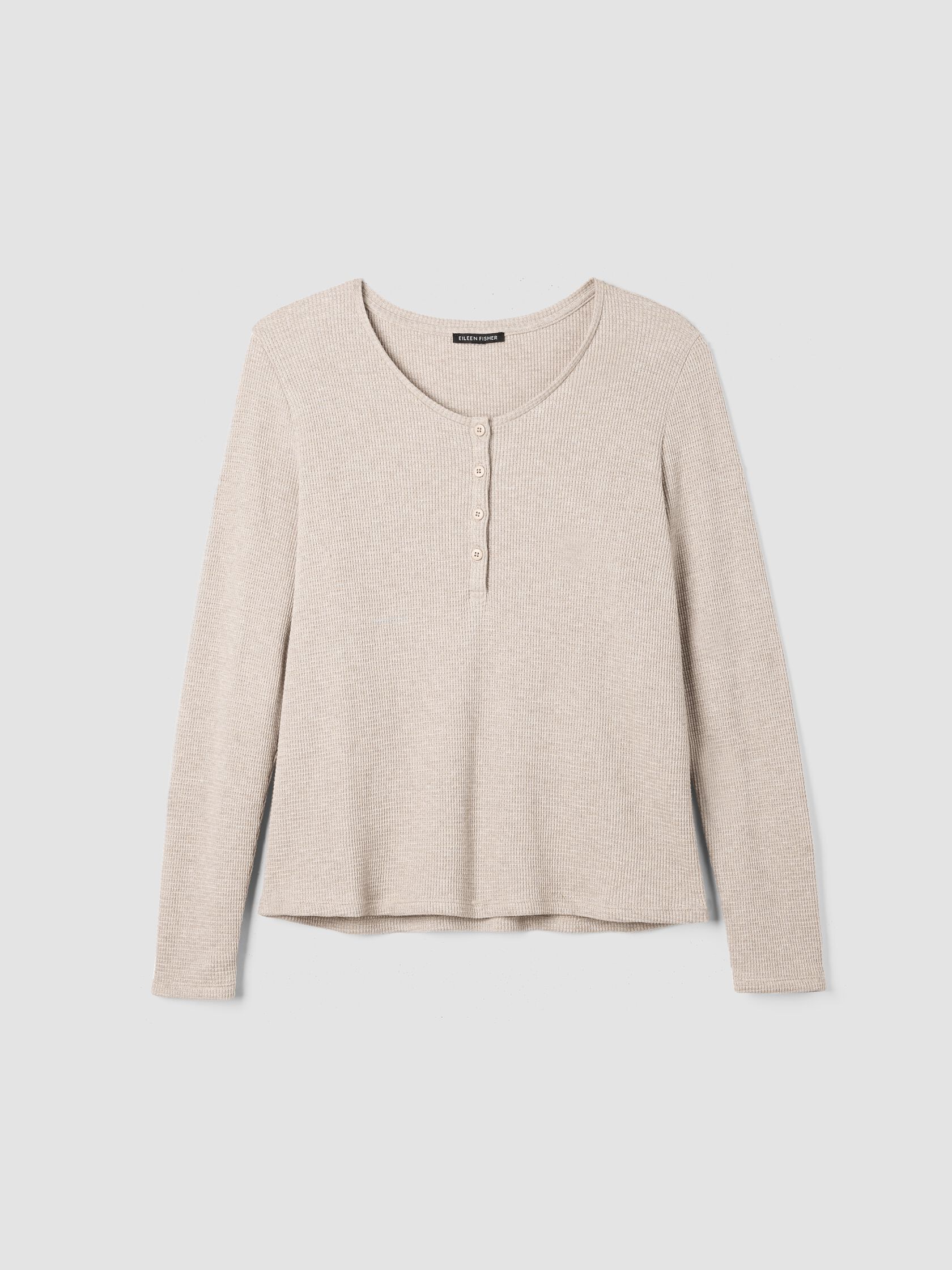 Mélange Organic Cotton Waffle Henley Sleep Top