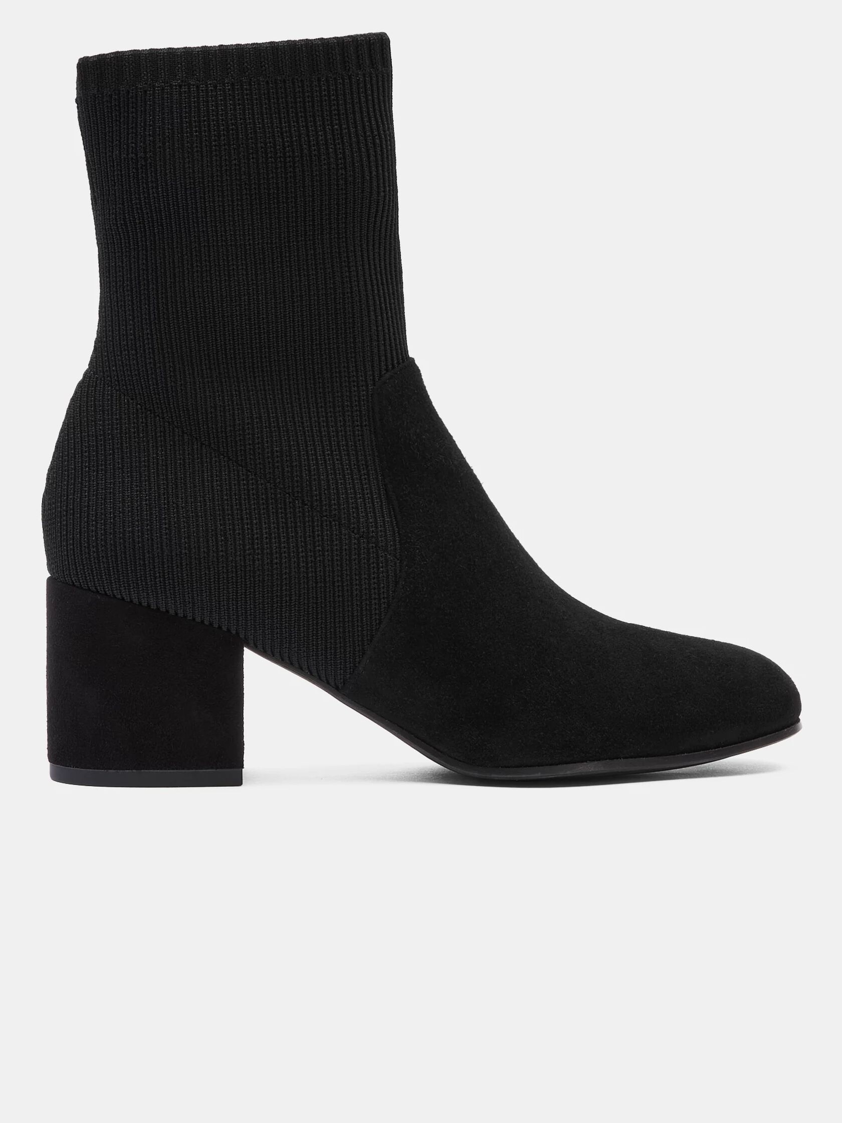 Knolls Suede and Recycled Stretch Knit Sock Boot
