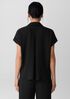 Silk Georgette Crepe Notch Collar Top