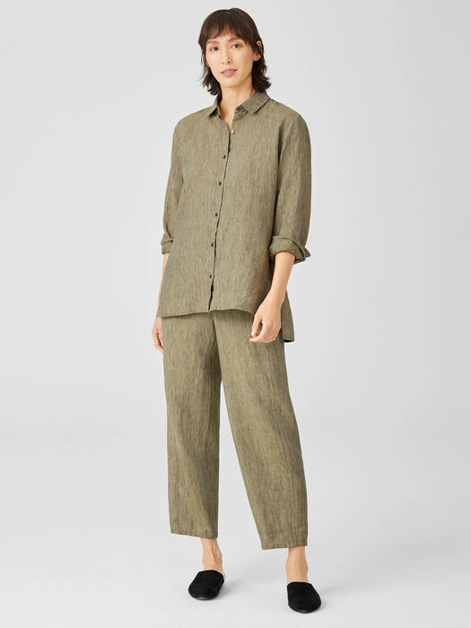 Washed Organic Linen Delave Lantern Pant