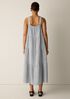 Striped Organic Cotton Gauze Tiered Dress
