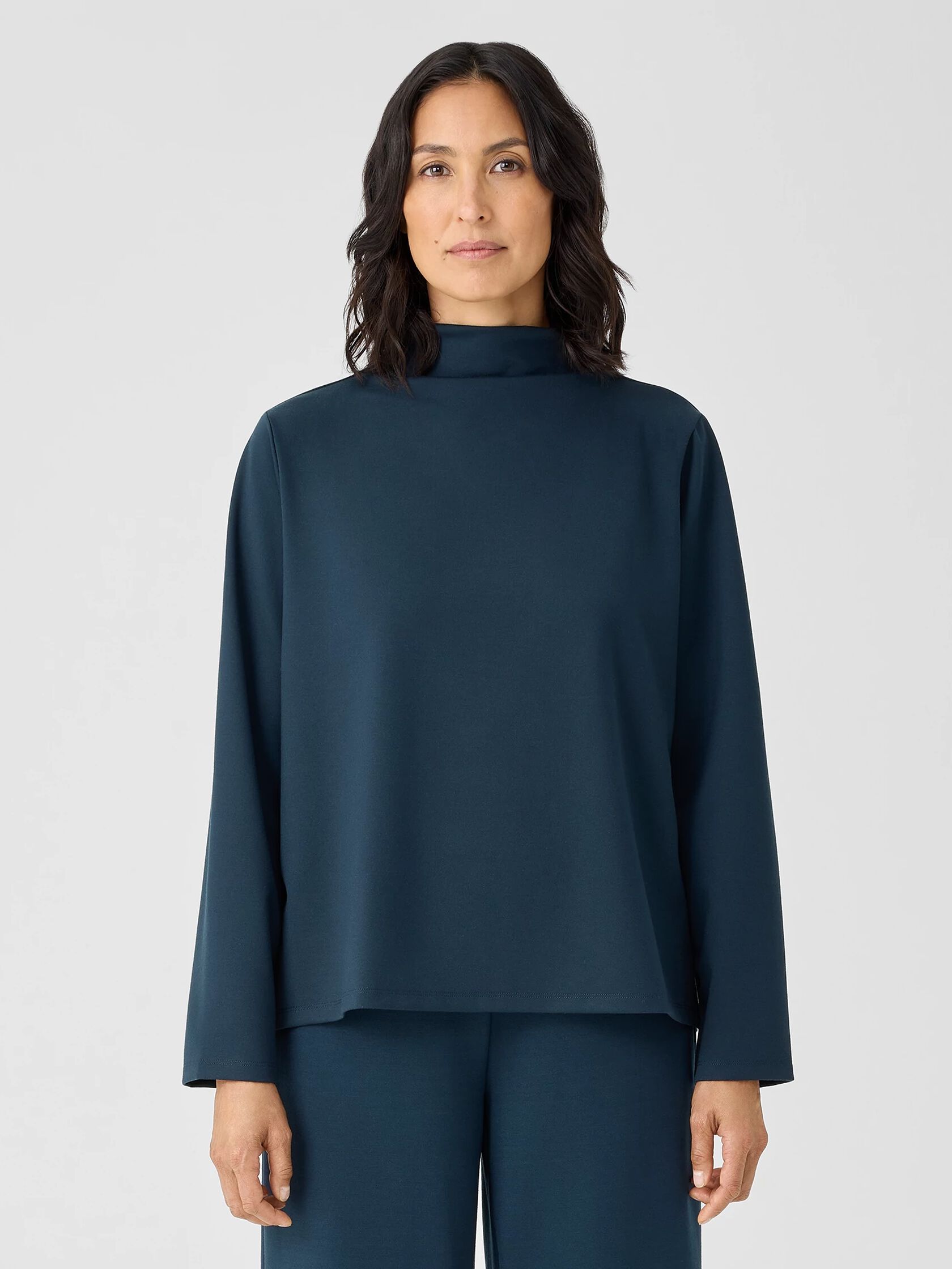 Lightweight Ponte Funnel Neck Top
