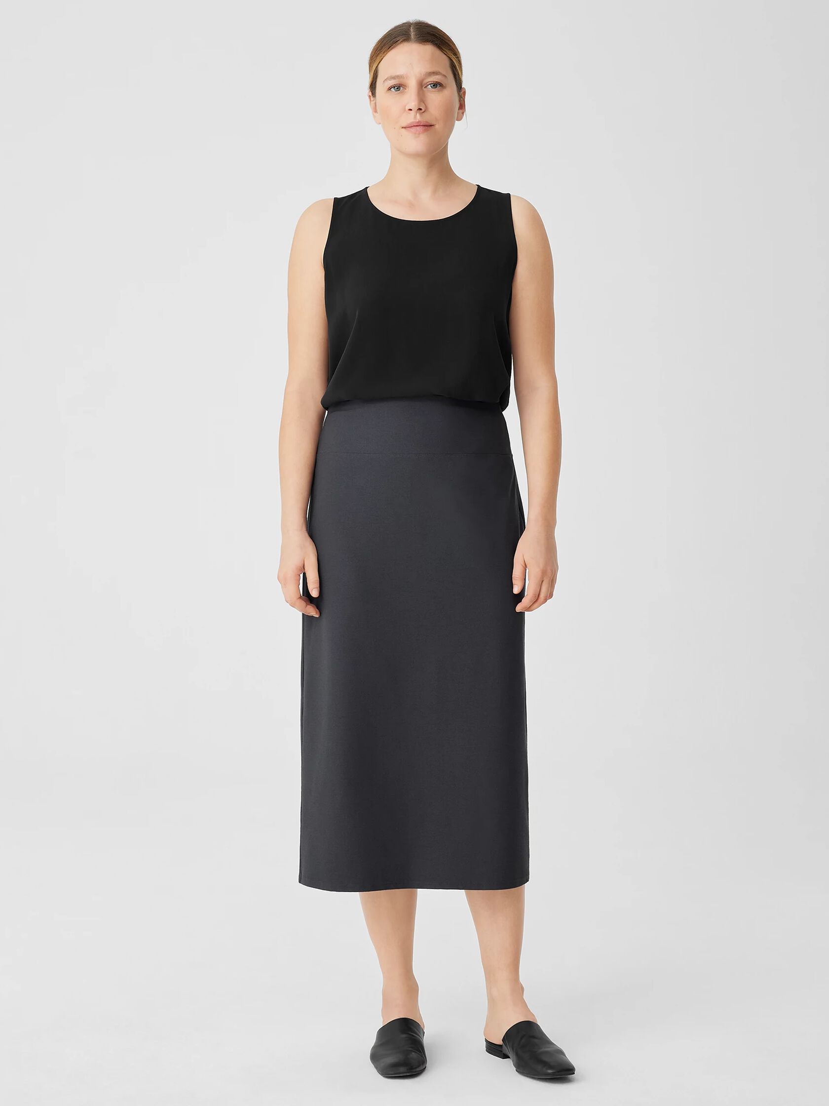 Washable Stretch Crepe Pencil Skirt