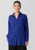 Silk Georgette Crepe Classic Collar Long Shirt