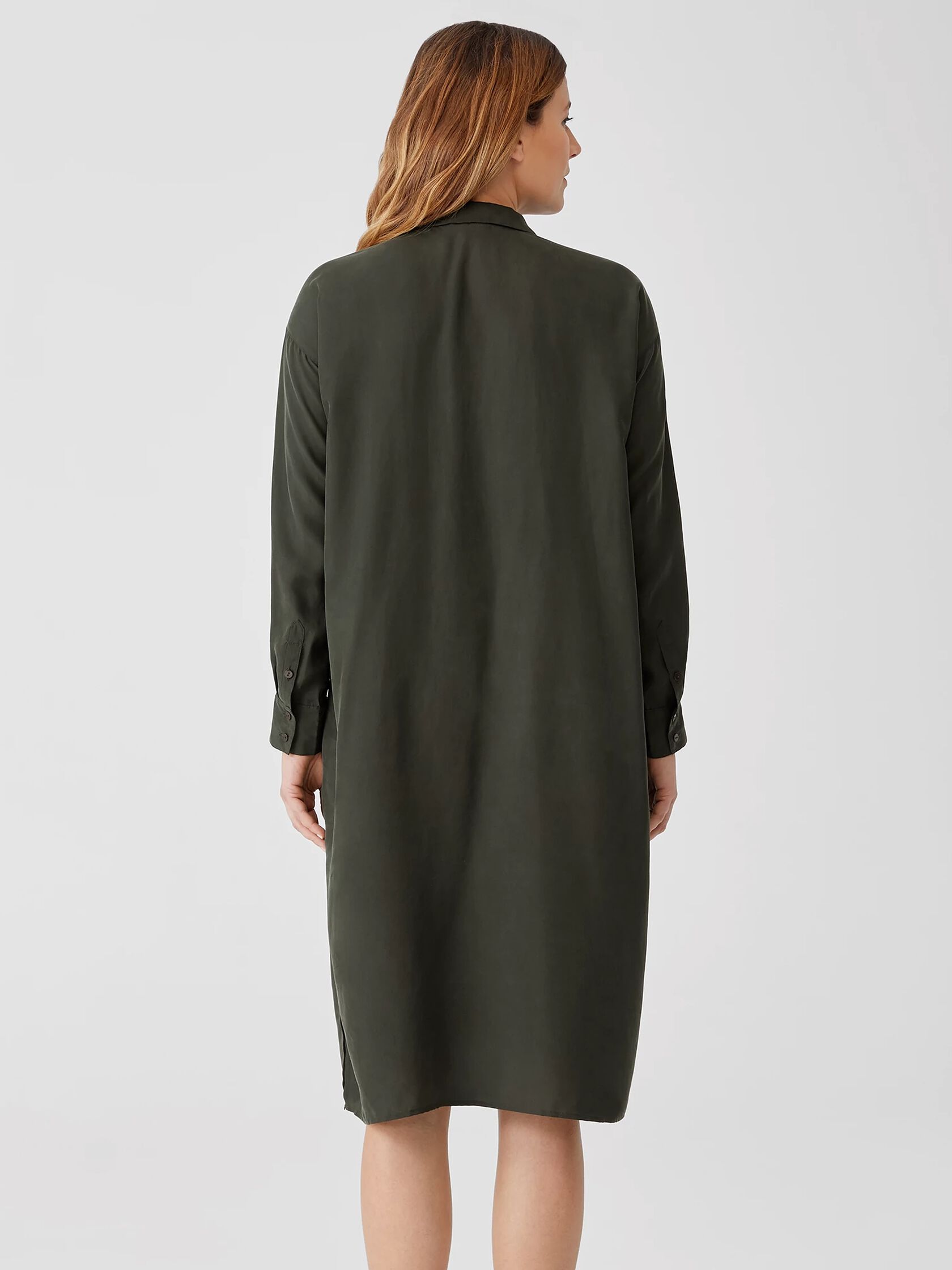 Washed Silk Habutai Shirtdress