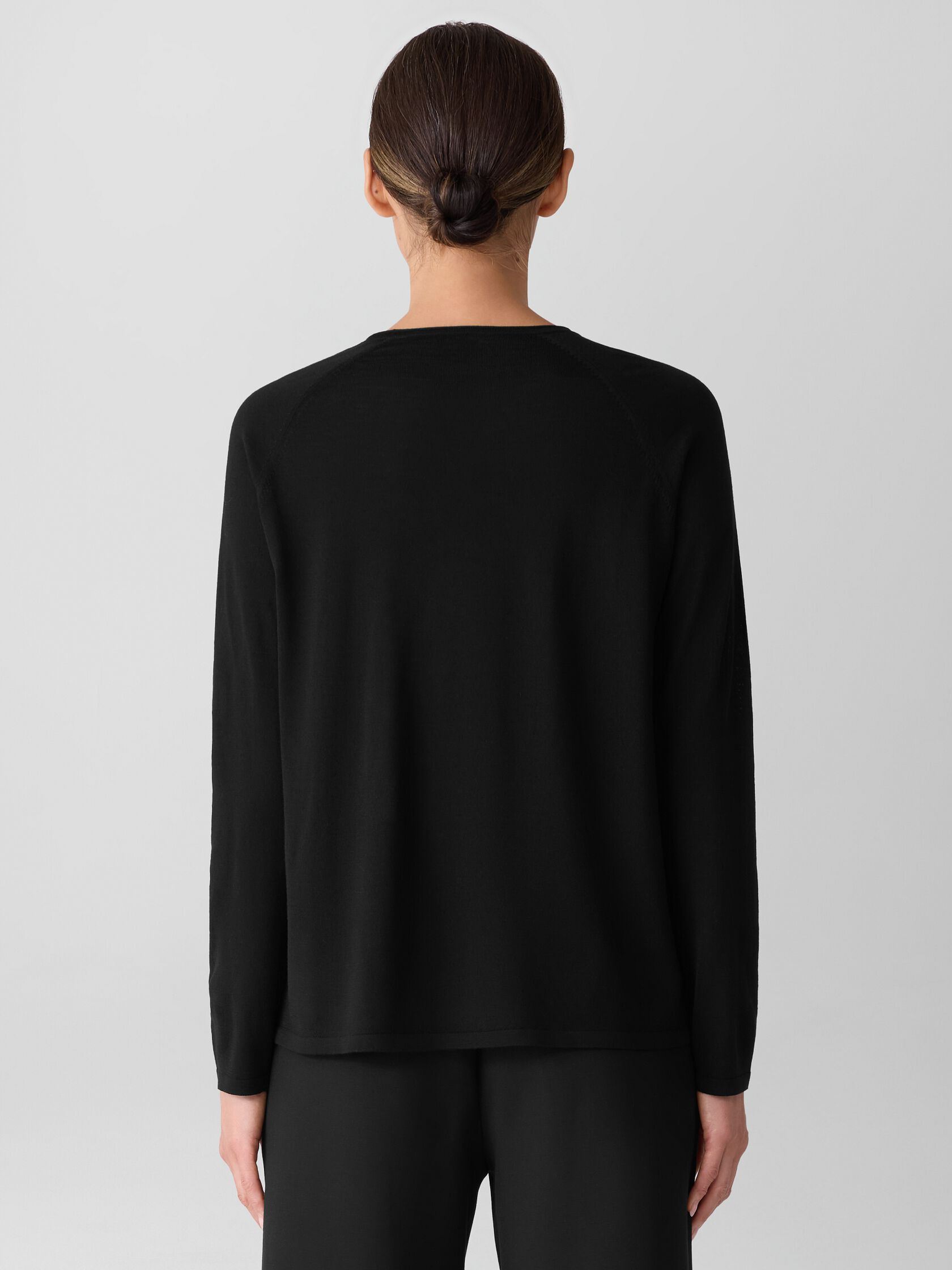 Superfine Merino Crew Neck Top in Regenerative Wool