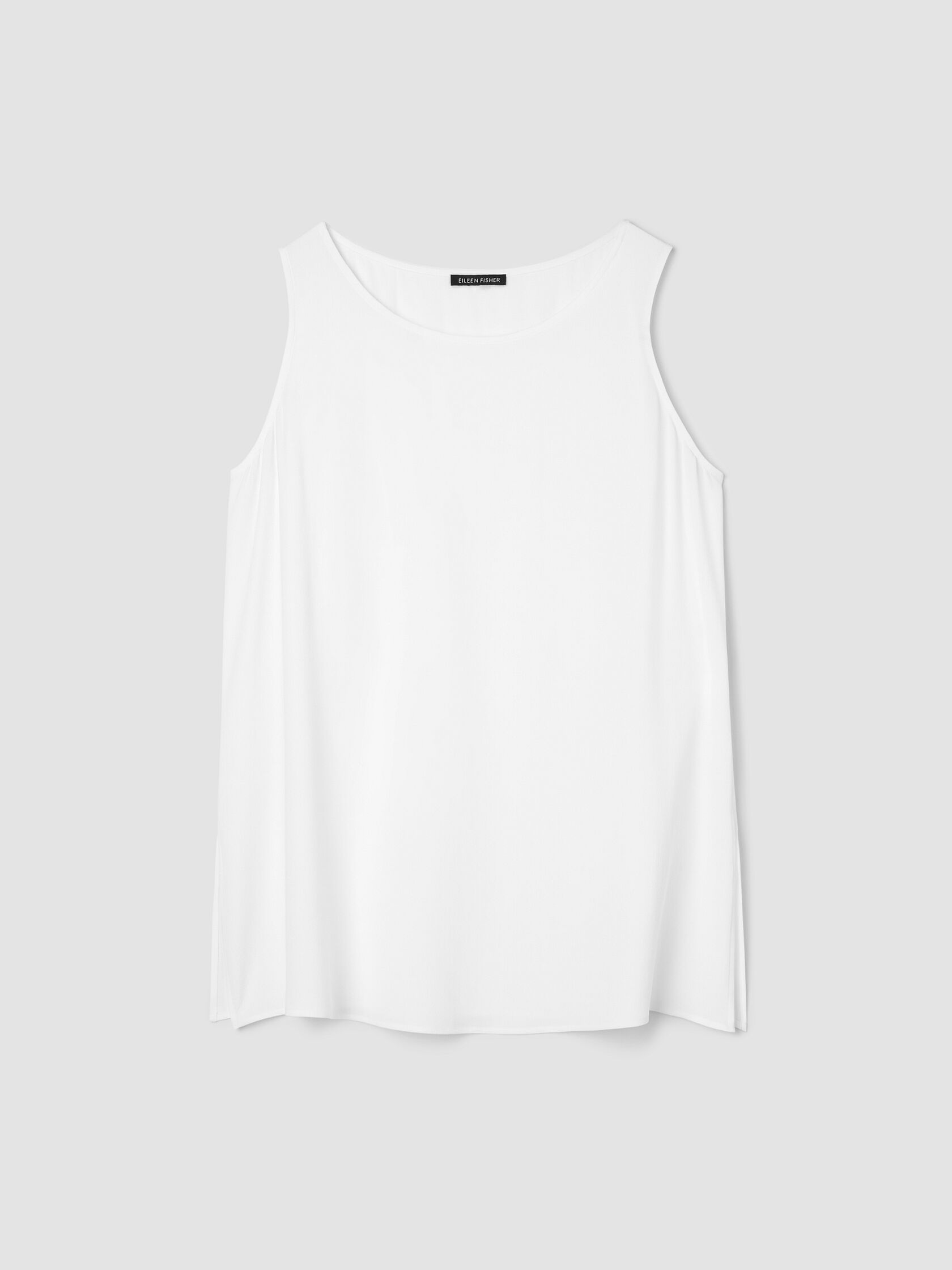 Silk Georgette Crepe Ballet Neck Long Tank