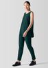 Silk Georgette Crepe Ballet Neck Long Tank