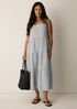 Striped Organic Cotton Gauze Tiered Dress