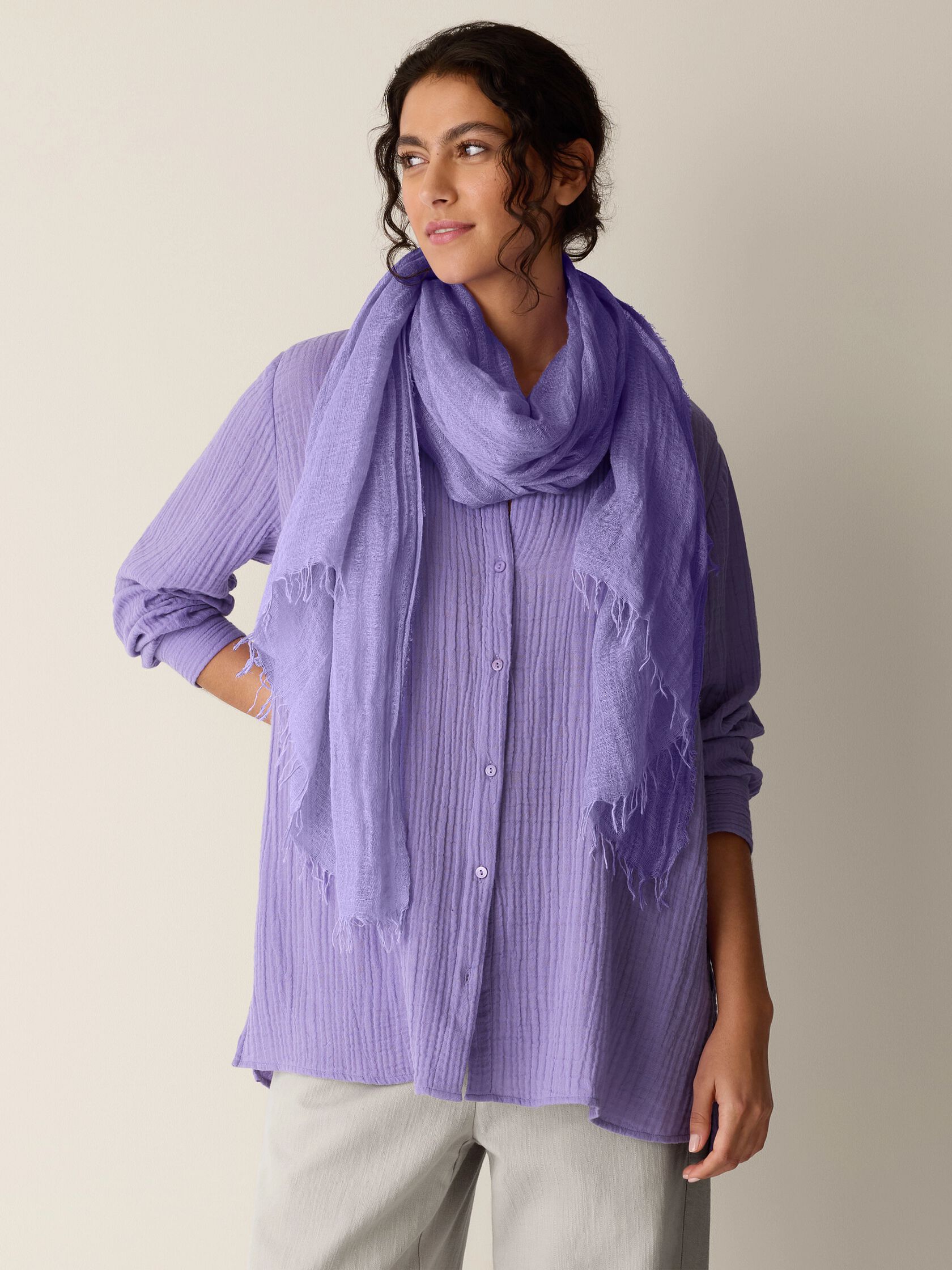 Textured Linen Blend Scarf