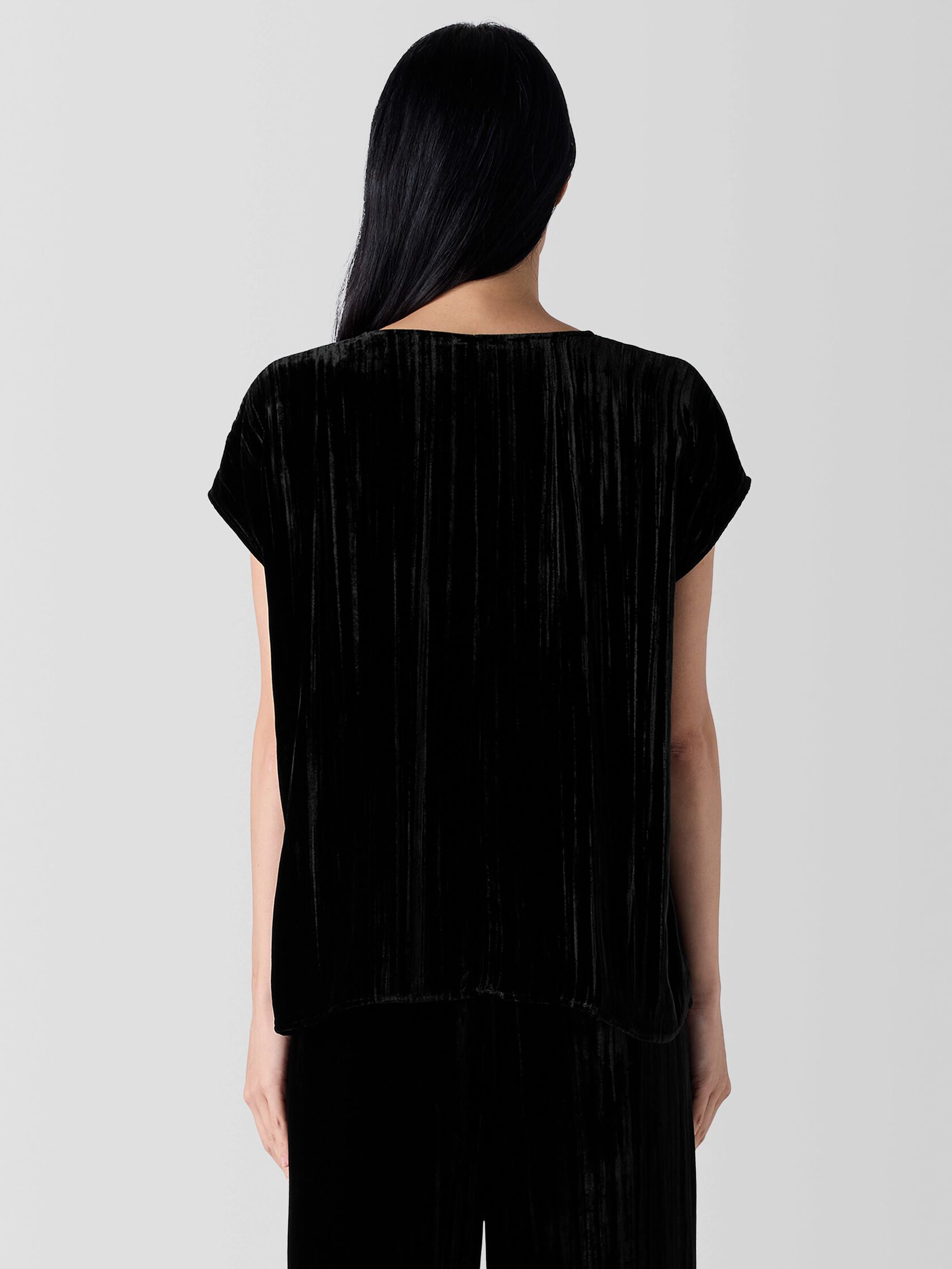 Crushed Velvet V-Neck Square Top