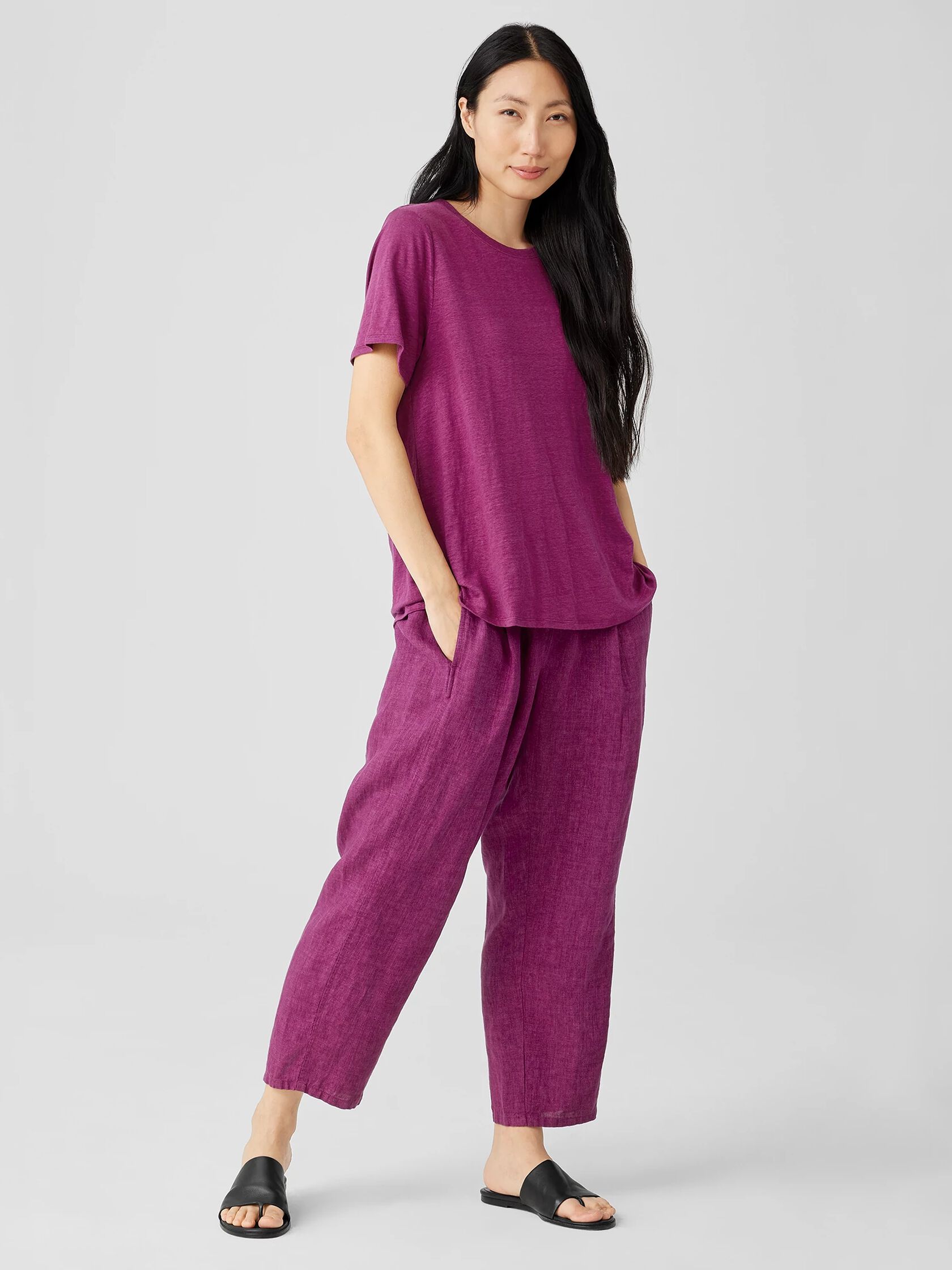 Organic Linen Jersey Crew Neck Tee
