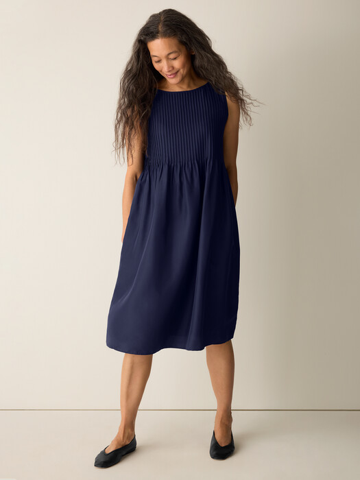 Eileen Fisher Women's Pleated Silk Dress - Black - Casual dresses Eileen Fisher Women's Pleated Silk Dress - Black - Casual dresses