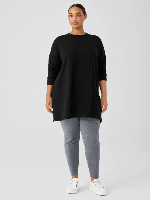 Cozy Brushed Terry Hug Crew Neck Long Top