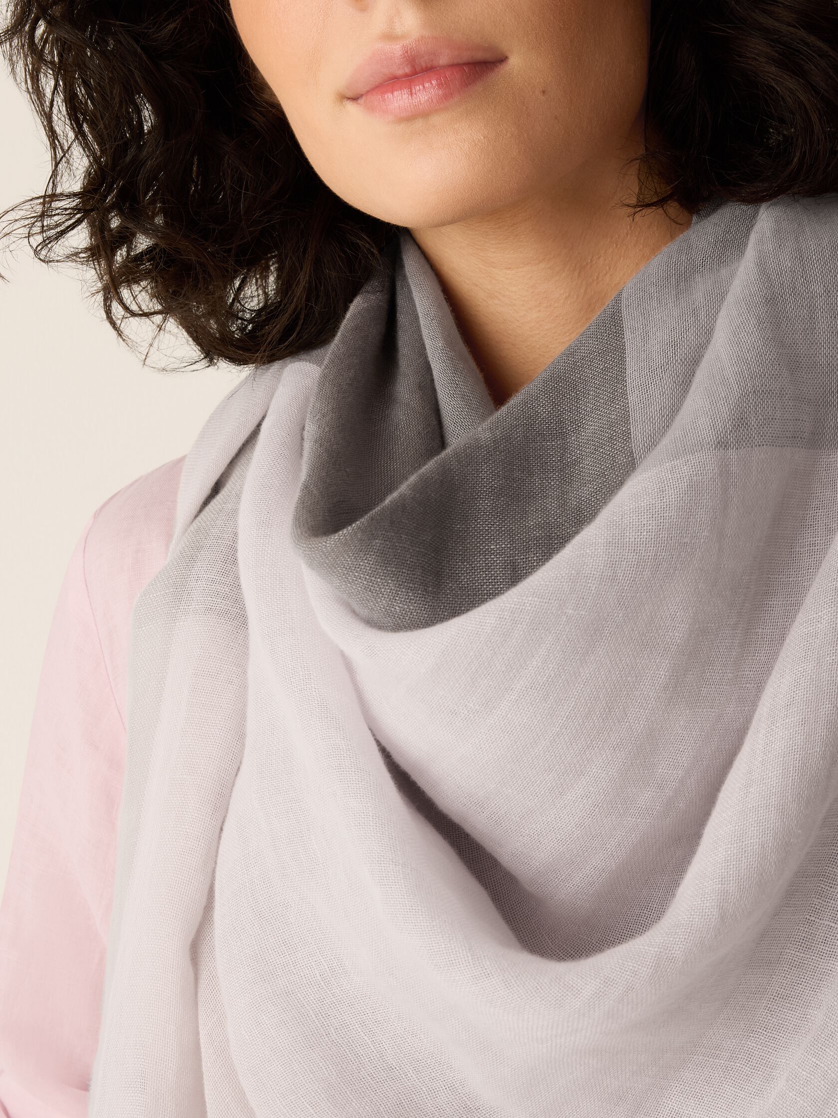 Organic Linen Cotton Check Scarf
