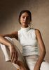 Bubble Jacquard Funnel Neck Top