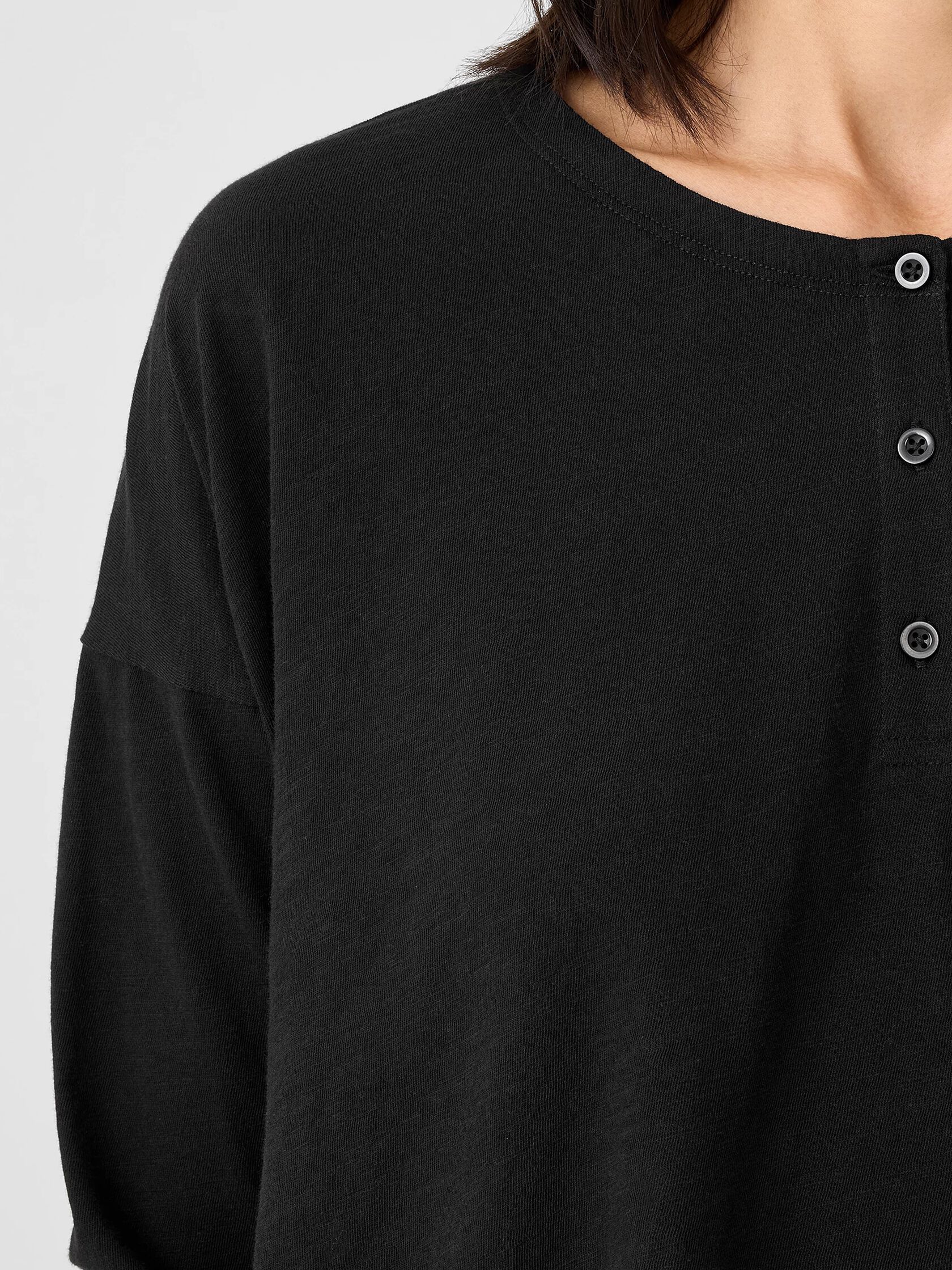 Organic Cotton Slub Henley Top
