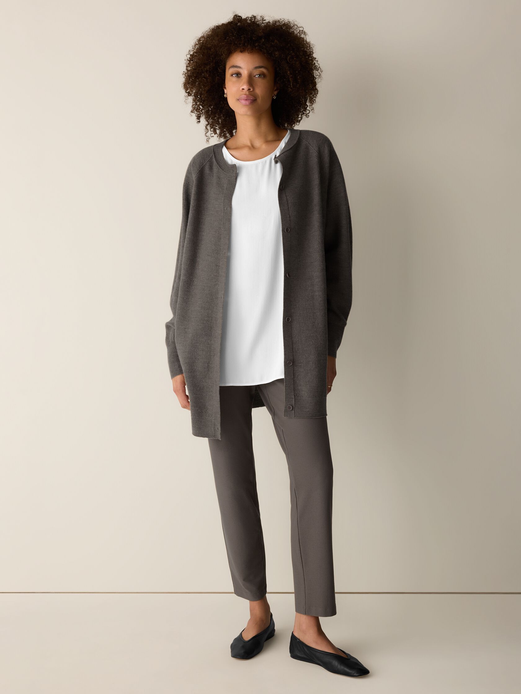 Washable Stretch Crepe Slim Pant