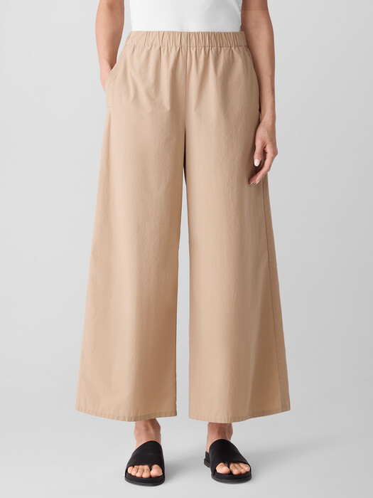 Washed Organic Cotton Poplin Wide-Leg Pant
