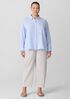 Silk Georgette Crepe Classic Collar Shirt