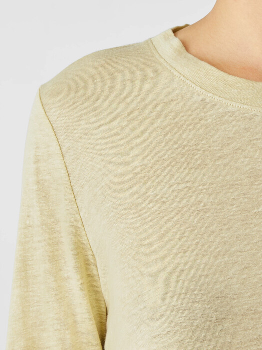 Organic Linen Jersey Crew Neck Top