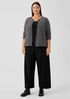 Mohair Plush Mélange Crew Neck Cardigan