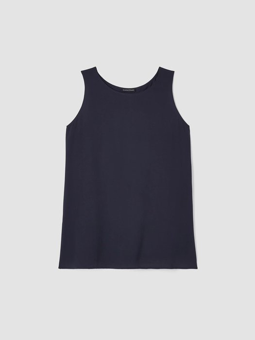 Silk Georgette Crepe Ballet Neck Tank