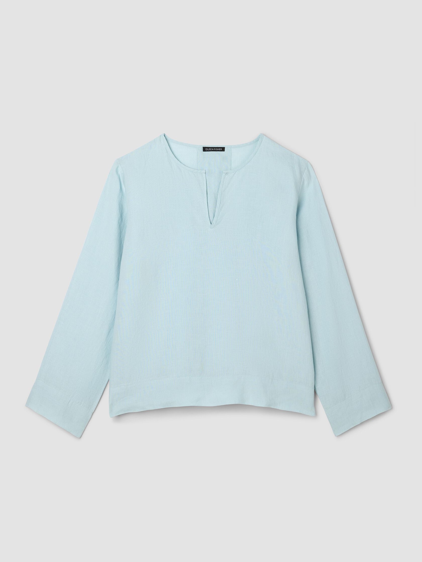 Organic Handkerchief Linen Split Neck Top