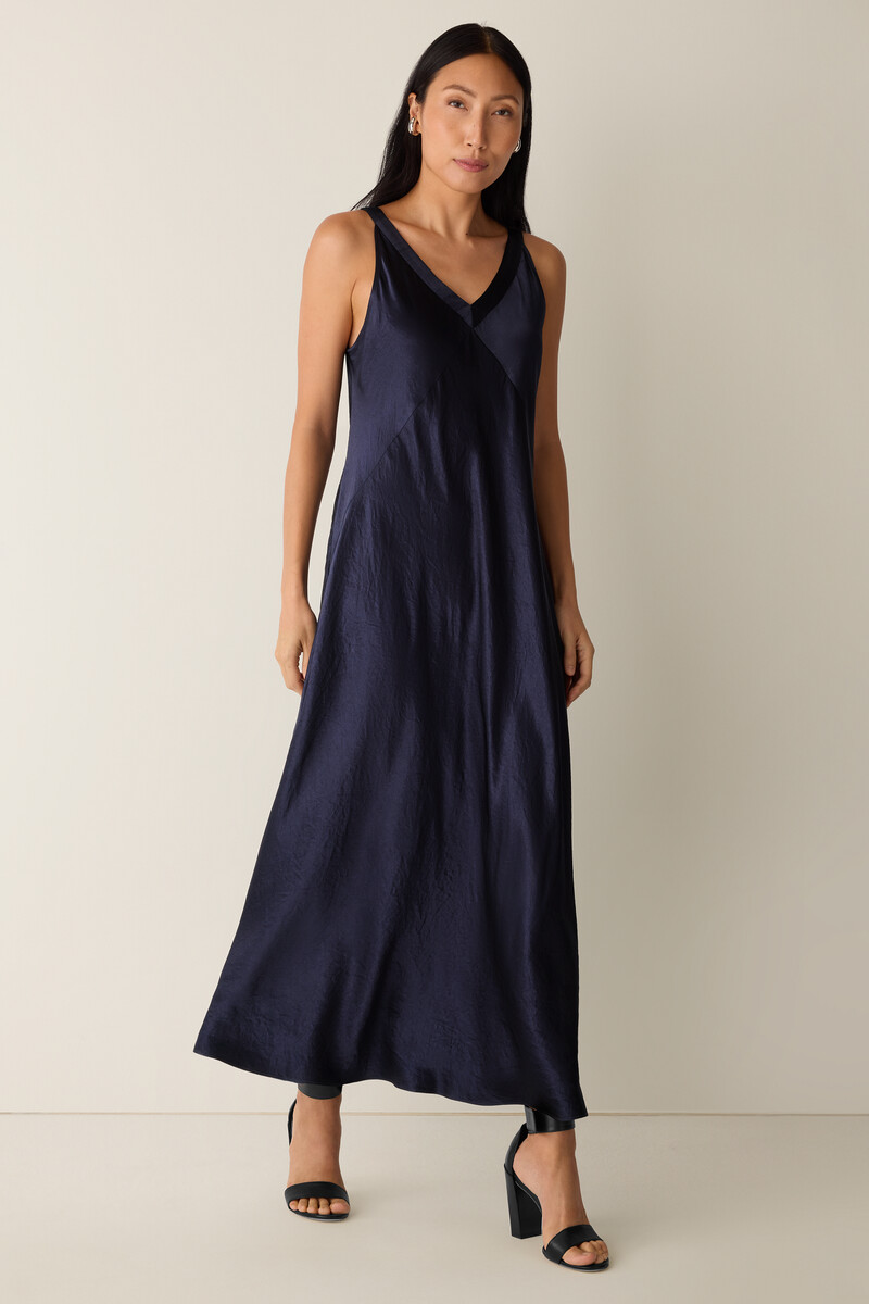 Textured Satin V-Neck Dress Textured Satin V-Neck Dress