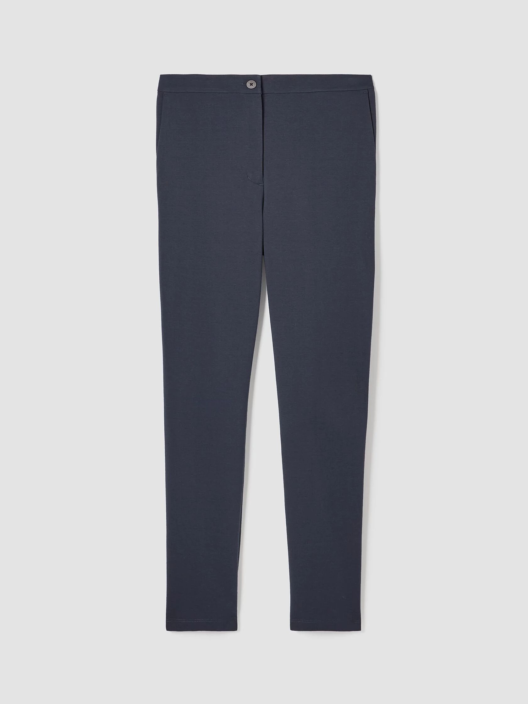 Cotton Blend Ponte Slim Pant