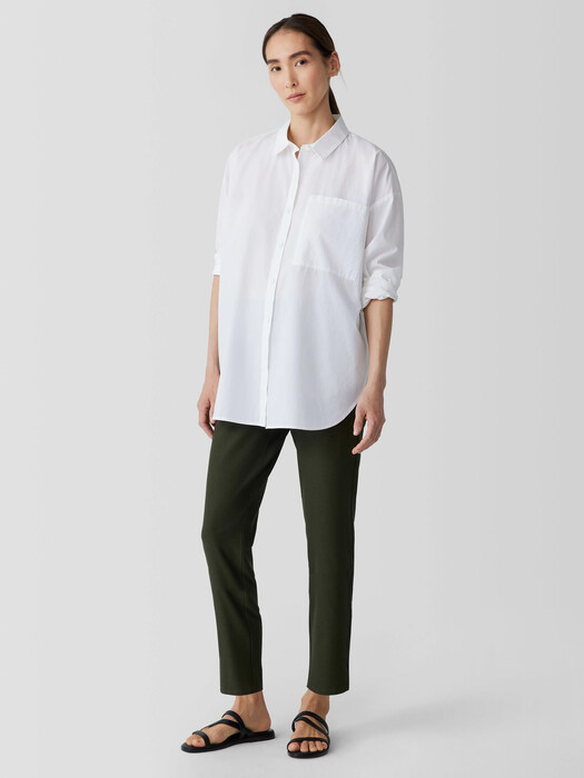 Eileen Fisher Women's High Waist Slim Crop Pants - White - Cropped Pants Eileen Fisher Women's High Waist Slim Crop Pants - White - Cropped Pants