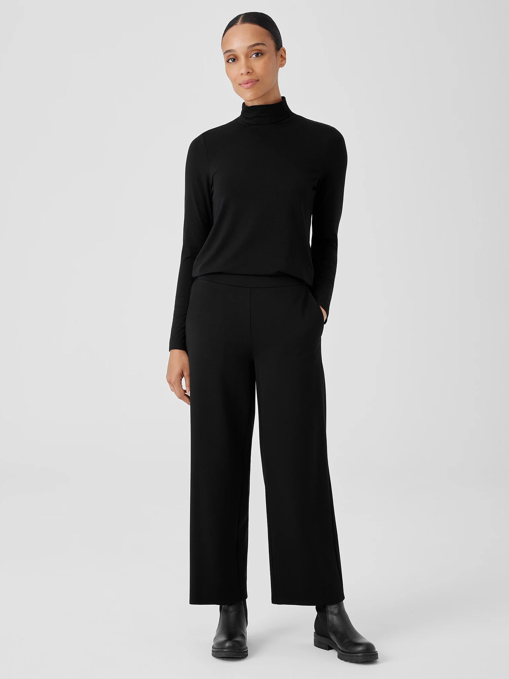 Washable Flex Ponte Wide-Leg Pant | EILEEN FISHER