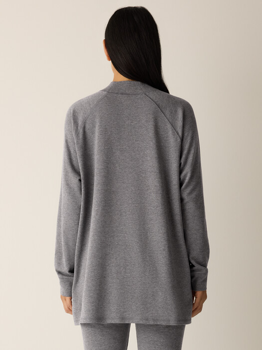 Cozy Brushed Terry Mock Neck Long Top