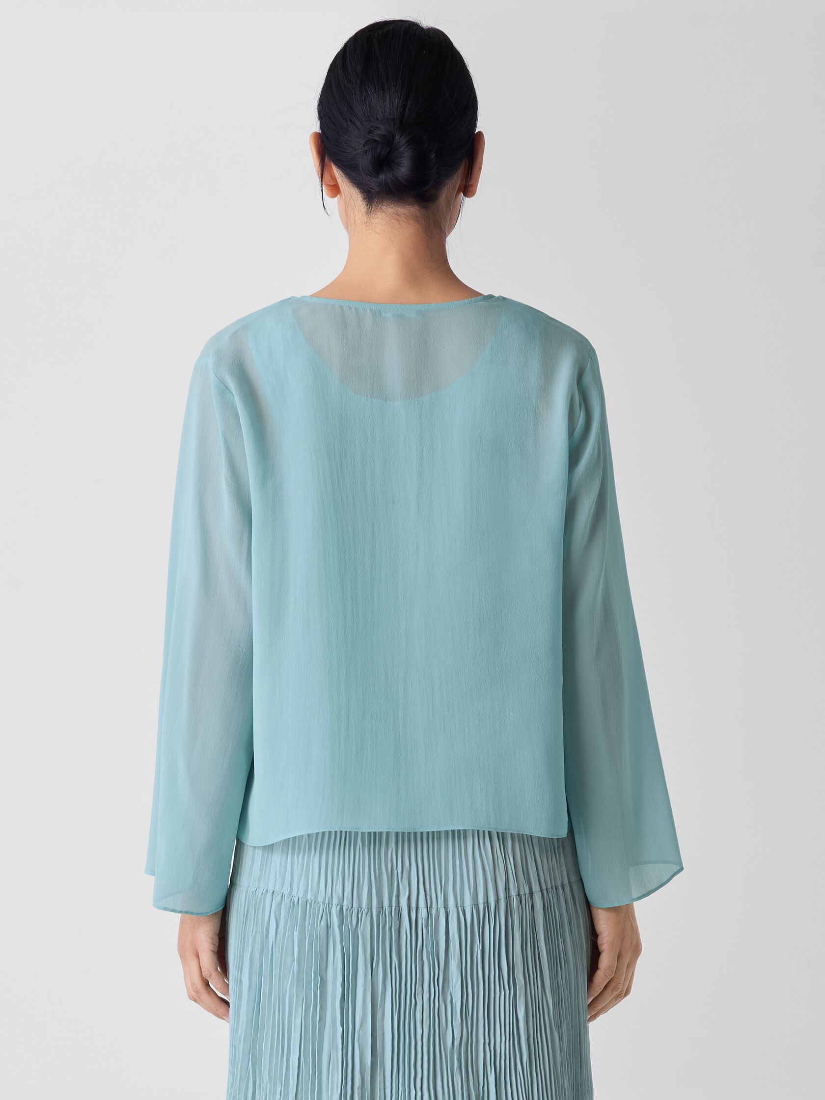 Sheer Silk Georgette Tie Jacket